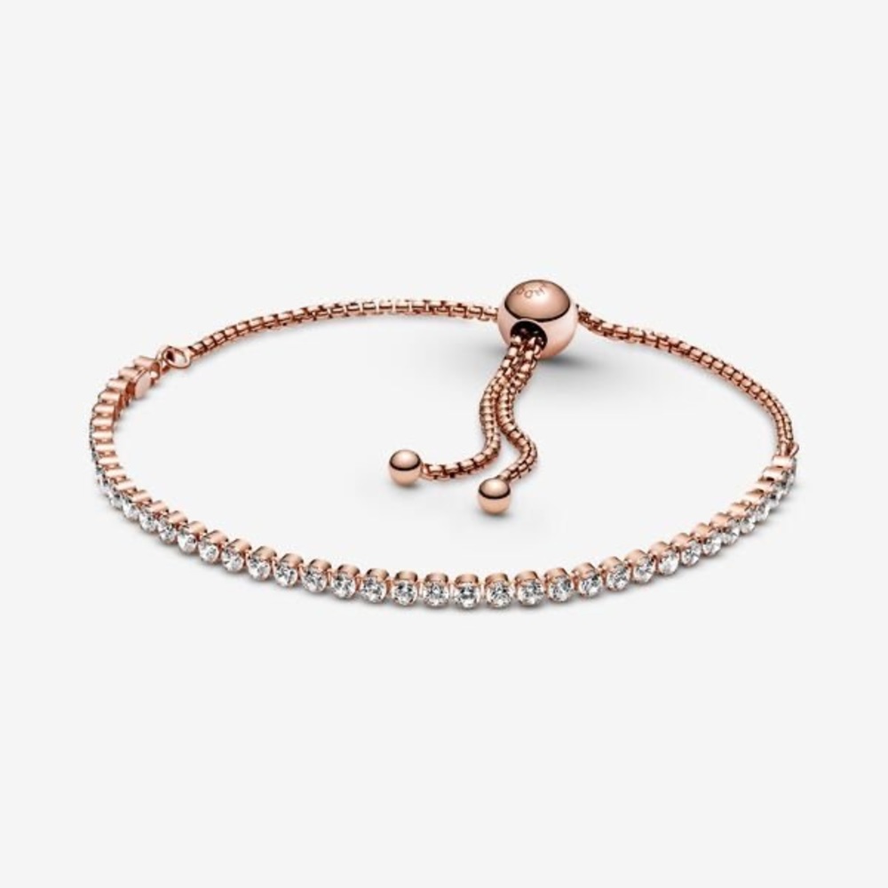 Pandora rose gold Sparkling Slider Tennis Bracelet